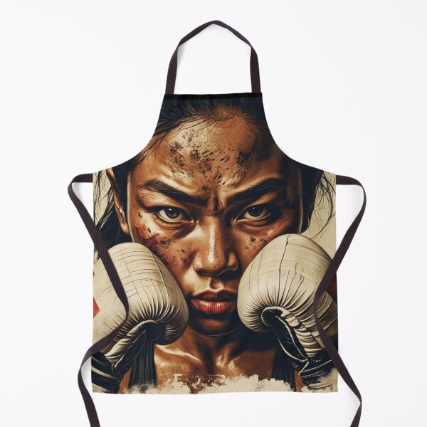 Item preview, A Woman boxer wearing gloves 'No REGRETS ' designed and sold by PattaZone.