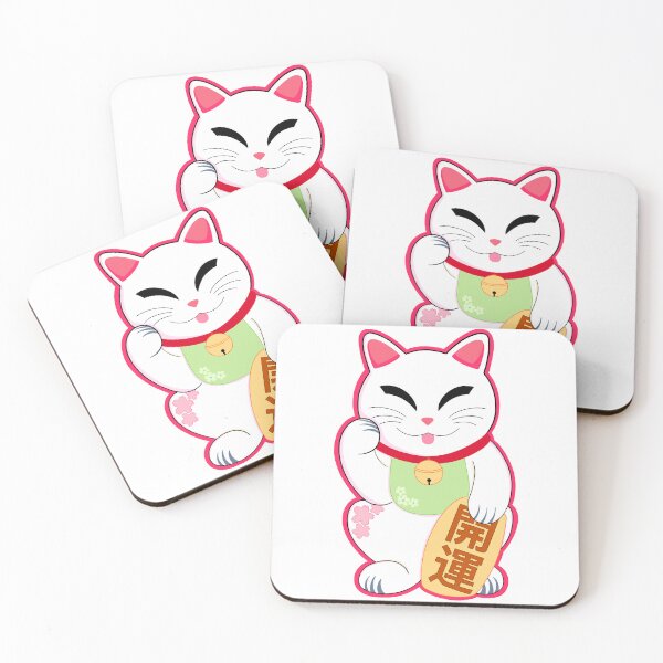 Item preview, White Lucky Cat: Maneki Neko Charm designed and sold by kuronekoinkllc.