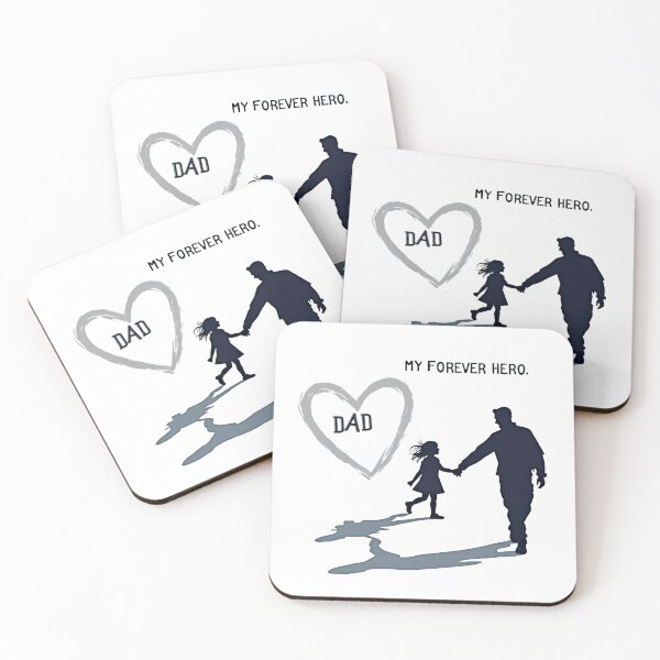 Item preview, DAD & DAUGHTER WALKING – Naval Pilot Shadow Heart, AVIATOR HERO designed and sold by WelSol.