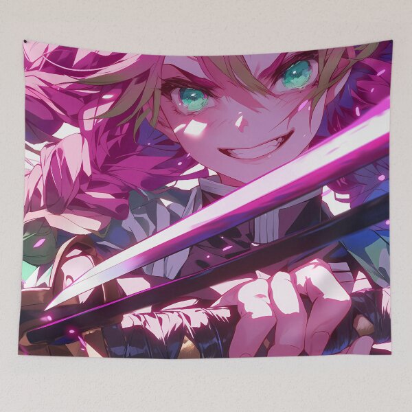 Item preview,  Mitsuri Kanroji Demon Slayer Pink Sword Slash Rage Anime Girl Waifu designed and sold by HumbertoValveno.