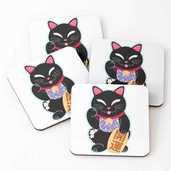 Item preview, Black Lucky Cat: Maneki Neko Charm designed and sold by kuronekoinkllc.