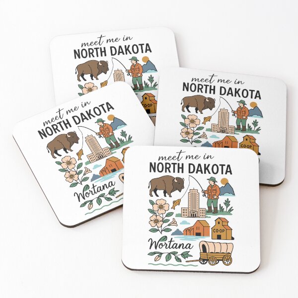 Item preview, Meet Me In North Dakota with Icons designed and sold by Pink Pineapple Works.