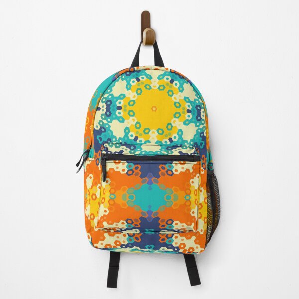 Item preview, Hex Mandala Blue Orange and Yellow designed and sold by WormholeOrbital.