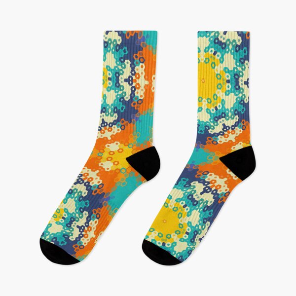 Item preview, Hex Mandala Blue Orange and Yellow designed and sold by WormholeOrbital.