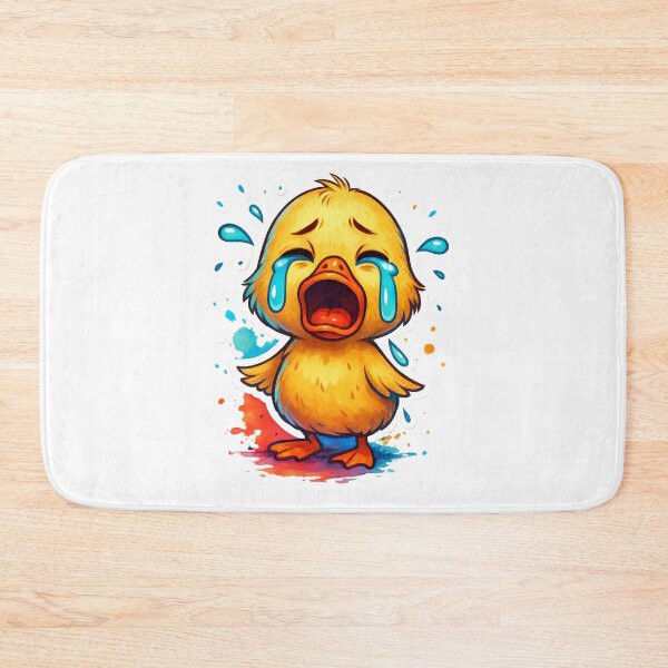 Item preview, Funny Crying Duckling – Cute Watercolor Cartoon Animal Art designed and sold by VIBE CRAFT STUDIO.