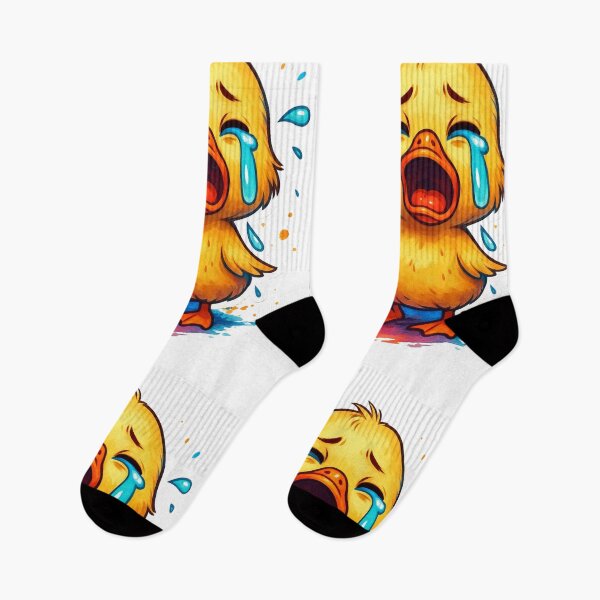 Item preview, Funny Crying Duckling – Cute Watercolor Cartoon Animal Art designed and sold by VIBE CRAFT STUDIO.