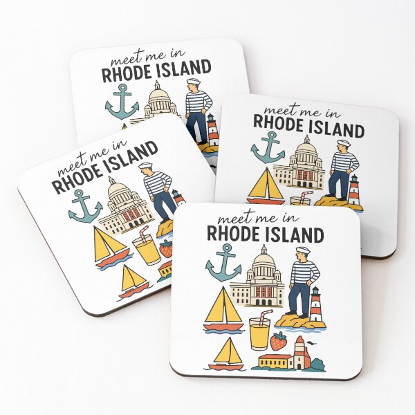 Item preview, Meet Me In Rhode Island with Icons designed and sold by Pink Pineapple Works.