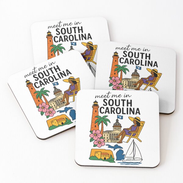 Item preview, Meet Me In South Carolina with Icons designed and sold by Pink Pineapple Works.