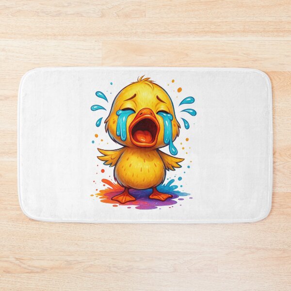 Item preview, Emotional Crying Duck – Cute Watercolor Cartoon Duckling designed and sold by VIBE CRAFT STUDIO.