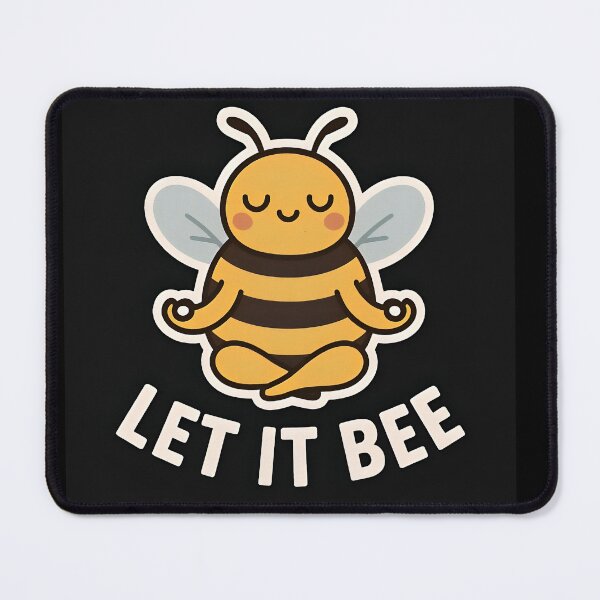 Item preview, Cute Meditating Bee Pun Illustration designed and sold by Amr Siam.