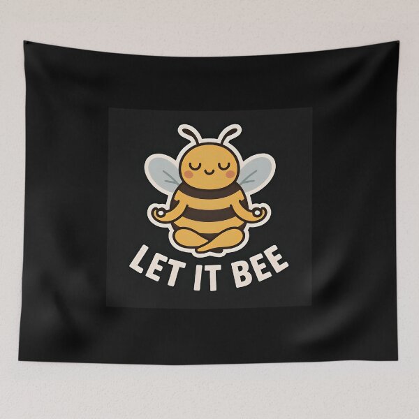 Item preview, Cute Meditating Bee Pun Illustration designed and sold by Amr Siam.