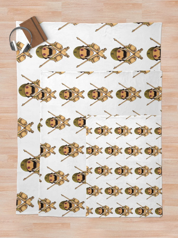 Thumbnail 5 of 6, Throw Blanket, GI ROBOT JOLLY ROGER designed and sold by EBBSW.