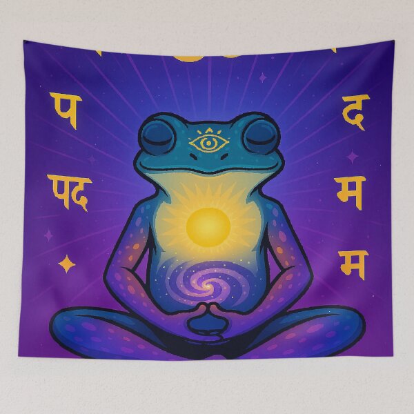 Item preview, Zen Frog Third Eye — Frog Deep Indigo Meditation Vision designed and sold by  Ojo de Lilith.
