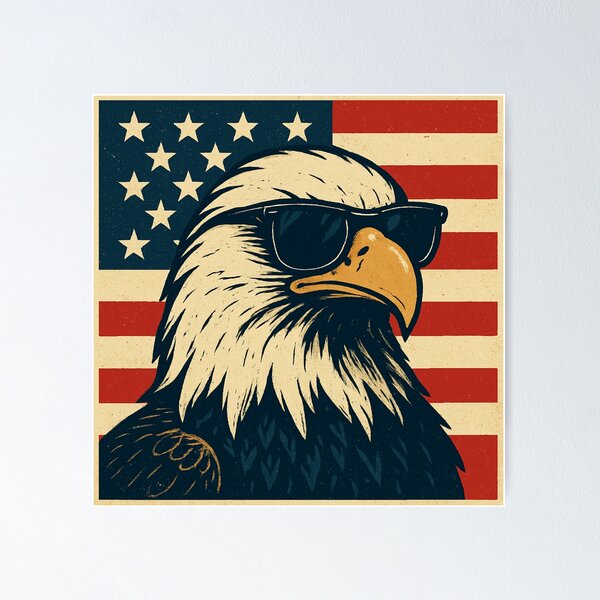 Item preview, Patriotic Eagle with Shades designed and sold by Graphiqe.