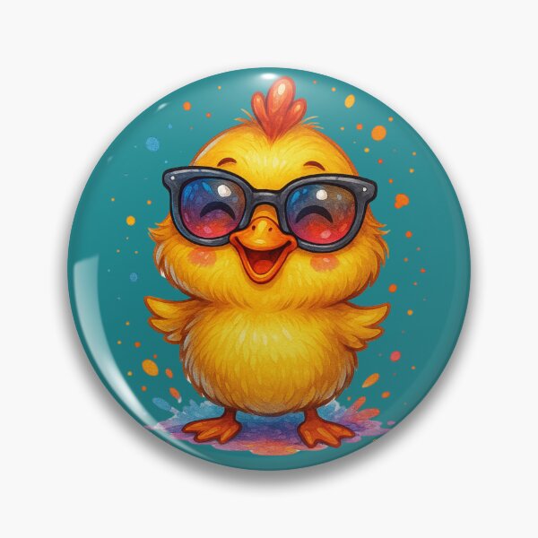 Item preview, Cool Duckling Vibes – Funny Watercolor Cartoon Chick with Sunglasses designed and sold by VIBE CRAFT STUDIO.