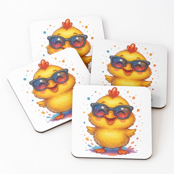 Item preview, Cool Duckling Vibes – Funny Watercolor Cartoon Chick with Sunglasses designed and sold by VIBE CRAFT STUDIO.