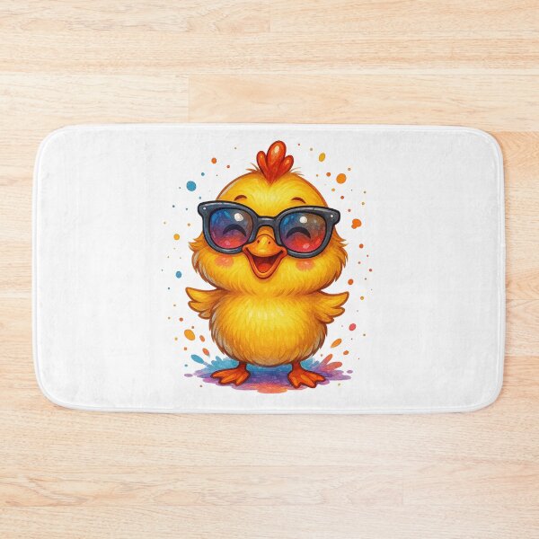 Item preview, Cool Duckling Vibes – Funny Watercolor Cartoon Chick with Sunglasses designed and sold by VIBE CRAFT STUDIO.