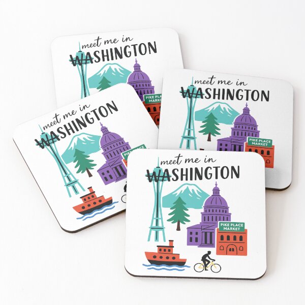 Item preview, Meet Me In Washington with Icons designed and sold by Pink Pineapple Works.