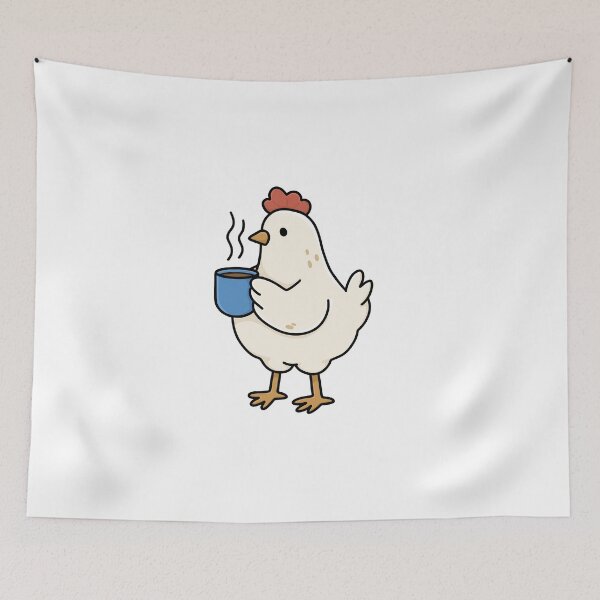 Item preview, Hen with Coffee designed and sold by Hillow Illustration.