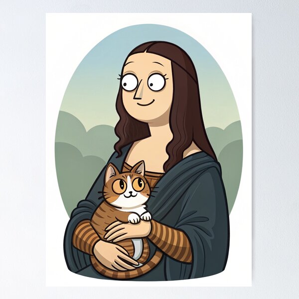 Item preview, Mona Lisa and the cat designed and sold by DesignAFind.
