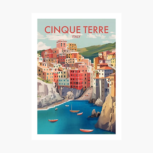 Aperçu de l'œuvre L'ART DU VOYAGE AUX CINQUE TERRES créée et vendue par MarkedArtPrints.