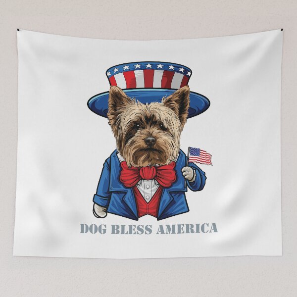 Item preview, Yorkshire Terrier Dog Bless America designed and sold by whyitsme.