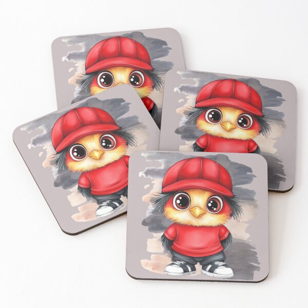 Item preview, Street-Chick Swagger: Big-Eyed Bird in Bold Red designed and sold by ChenEngEng.