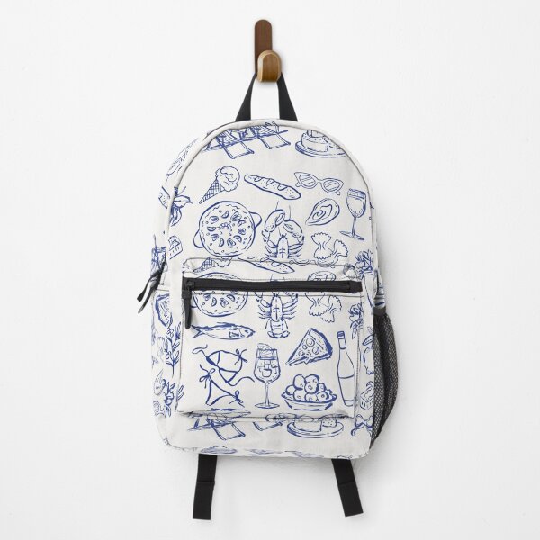 Item preview, Summer Beach Picnic Essentials Illustration - Blue Outline designed and sold by bytierney.