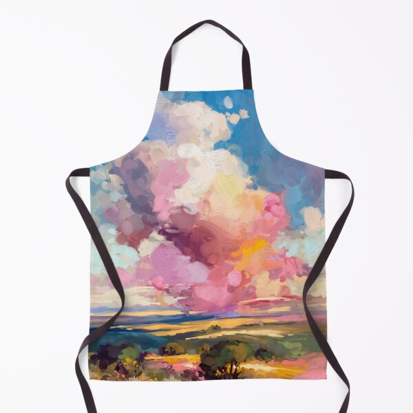 Item preview, View on valley with clouds, landscape painting designed and sold by Mikko Tyllinen.