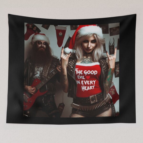 Item preview, Gothic Couple Santa Guitar Gesture designed and sold by Voodoo Store Paranormal Collections.