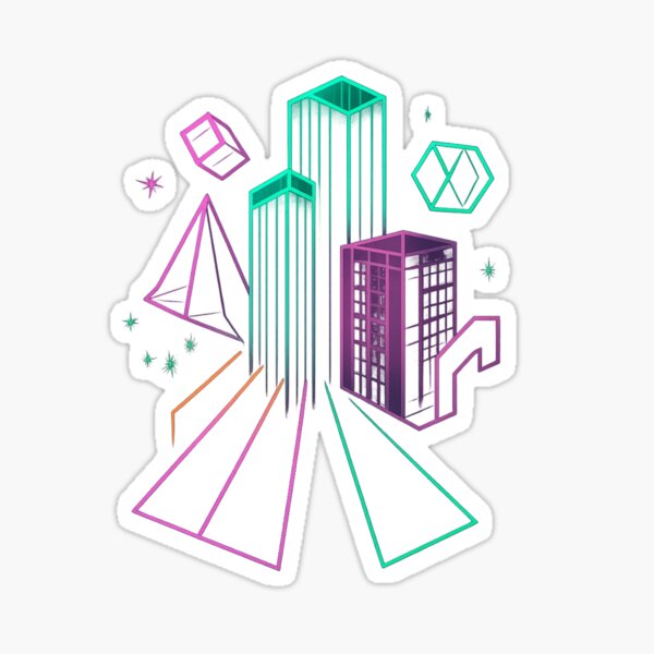 Item preview, Isolated neon abstract geometry and architecture design  designed and sold by optimusprime39.