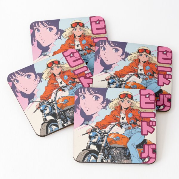 Item preview, Anime Biker Girl — Neon City Motorcycle Poster 2 designed and sold by RetroGenesis.