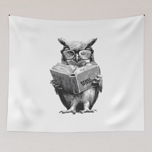 Item preview, Banksy Reading Owl with Glasses - Rebel Wisdom  designed and sold by hamishby.