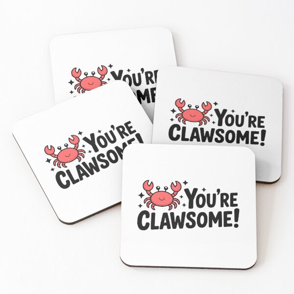 Item preview, You're Clawsome! Cute Crab Pun designed and sold by PMCreative.