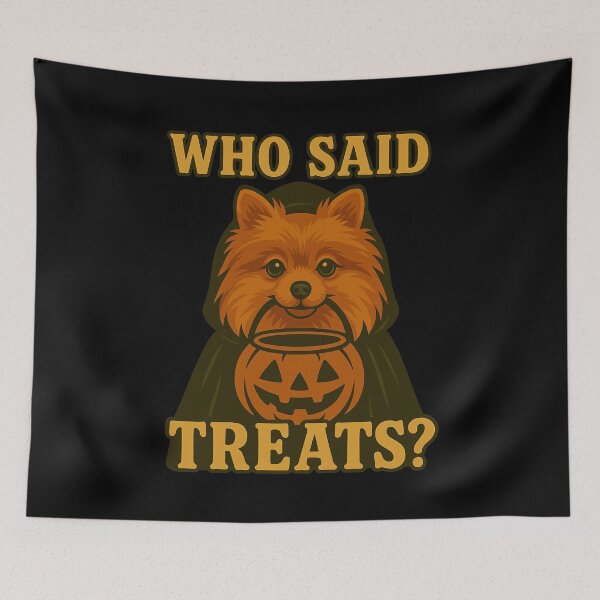 Artikelvorschau, Pommerschen Halloween Who Said Leckereien Kürbis Hexe Kostüm Mama Papa Kinder entworfen und verkauft von FurryHavenPH.