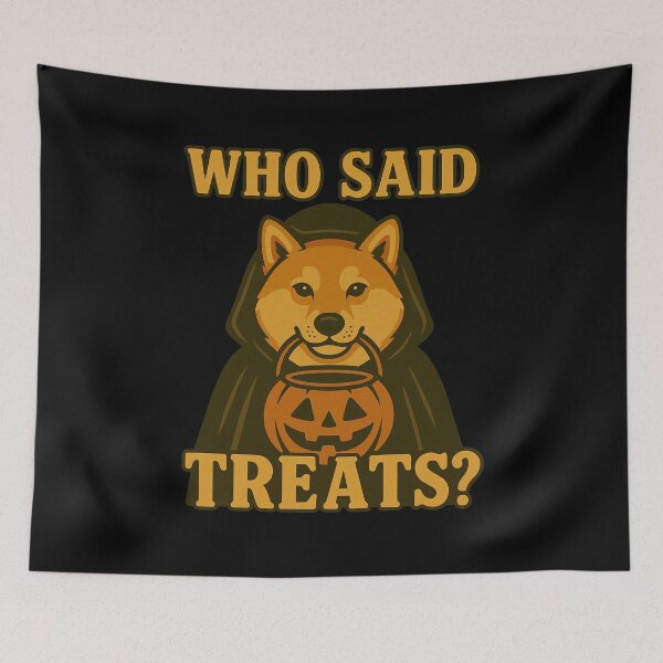 Item preview, Shiba Inu Halloween Who Said Treats Pumpkin Witch Costume Mom Dad Kids designed and sold by FurryHavenPH.