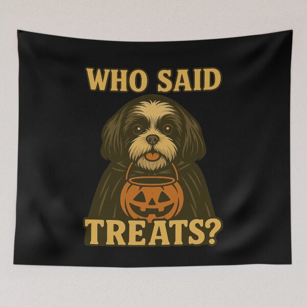 Artikelvorschau, Shih Tzu Halloween, der sagte, Leckereien Kürbis Hexe Kostüm Mama Papa Kinder entworfen und verkauft von FurryHavenPH.