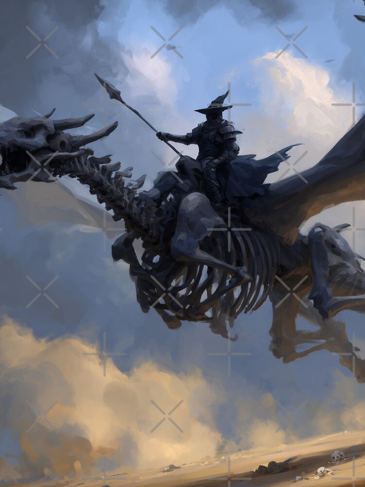 Thumbnail 4 of 4, iPhone Case, Necromancer Riding a Skeleton Dragon designed and sold by Rtymer.