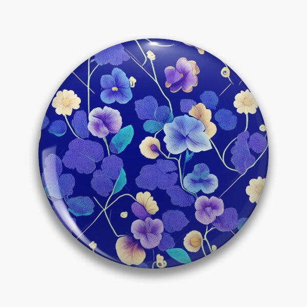 Item preview, Delicate flowers tile pattern on blue background designed and sold by Arcadia World.