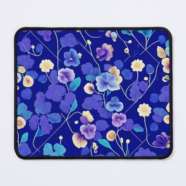 Item preview, Delicate flowers tile pattern on blue background designed and sold by Arcadia World.