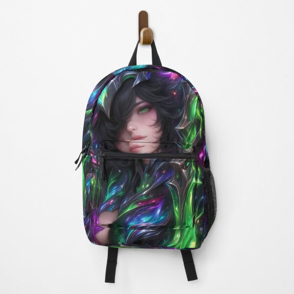 Item preview, Anime Galactic Armor Girl With Emerald Eyes In Flowing Cosmic Nebula designed and sold by TanglenRabbit.