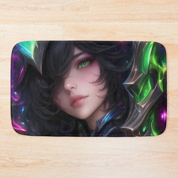 Item preview, Anime Galactic Armor Girl With Emerald Eyes In Flowing Cosmic Nebula designed and sold by TanglenRabbit.