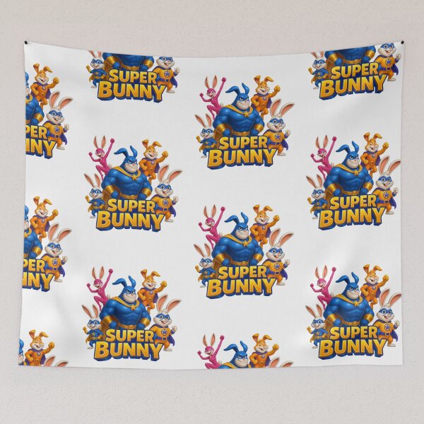 Item preview, Super Bunny Hero Team – Cute Cartoon Rabbit Superheroes Sticker & Apparel Design designed and sold by Sitred123.
