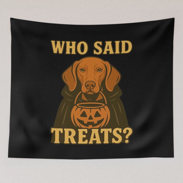 Item preview, Vizsla Halloween Who Said Treats Pumpkin Witch Costume Mom Dad Kids designed and sold by FurryHavenPH.