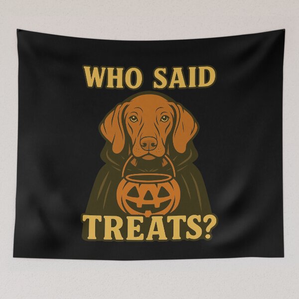 Artikelvorschau, Vizsla Halloween Who Said Treats Kürbis Hexe Kostüm Mama Papa Kinder entworfen und verkauft von FurryHavenPH.