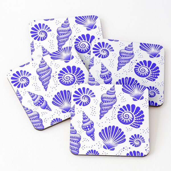 Item preview, Seashells Cobalt Blue and White designed and sold by SilverPegasus.
