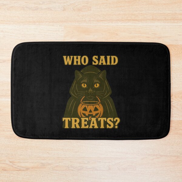 Artikelvorschau, Schwarze Katze Halloween Who Said Treats Kürbis Hexe Kostüm Mama Papa Kinder entworfen und verkauft von FurryHavenPH.