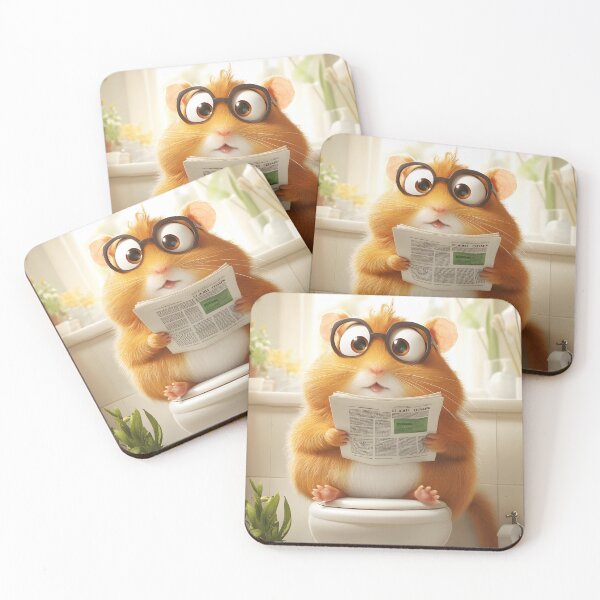 Item preview, Hamster Portrays Whimsical News Reading in Sunlit Bathroom designed and sold by GABRIELMURPHY.