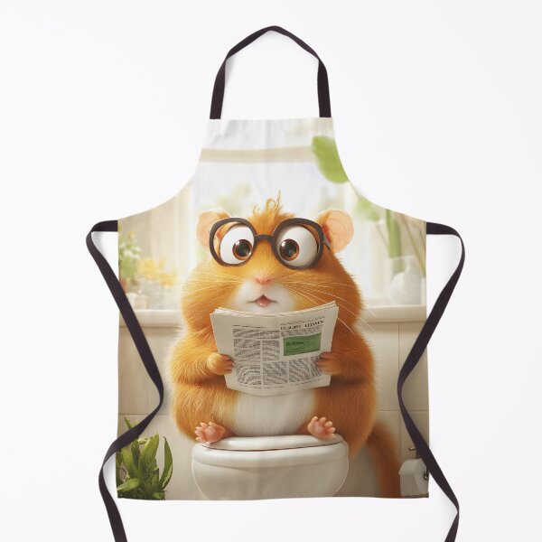 Item preview, Hamster Portrays Whimsical News Reading in Sunlit Bathroom designed and sold by GABRIELMURPHY.