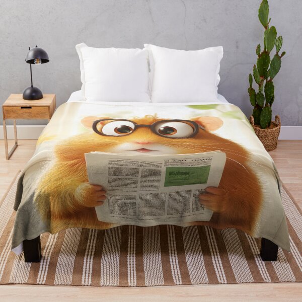 Item preview, Hamster Portrays Whimsical News Reading in Sunlit Bathroom designed and sold by GABRIELMURPHY.